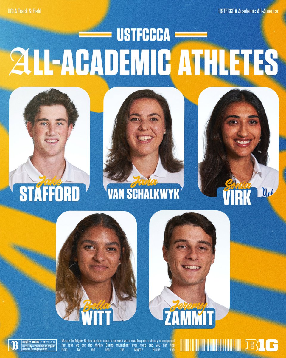 Congrats to the 1️⃣6️⃣ Bruins who earned USATFCCCA All-Academic Honors!

In addition, both the men and women earned team honors from the USTFCCCA.

📝: ucla.in/44HhtoA 

#GoBruins