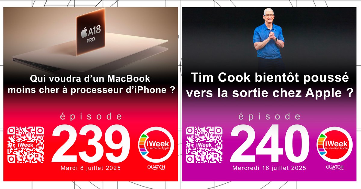 Les épisodes 239 et 240 d'iWeek (la semaine Apple) vous attendent sur toutes les platesformes de #podcast avant l'arrivée du 241 enregistré ce mardi soir ! Bonne écoute. #iweekLSA #Apple #Innovation 
👉 smartlink.ausha.co/iweek
