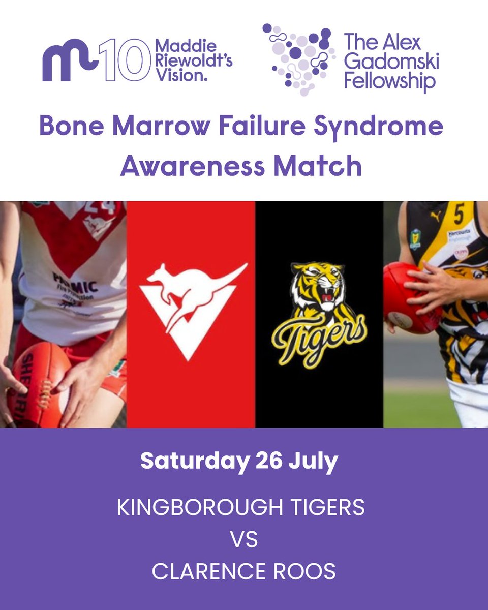 Maddie Riewoldt's Vision (@maddiesvision) on Twitter photo We are so grateful to the Kingborough Tigers and Clarence Roos football communities for supporting patient and families affected by Bone Marrow Failure Syndromes. π
Donate now: loom.ly/Zgt8inI
Purchase raffle tickets (Tasmanian supporters only) loom.ly/FR-r5sE We are so grateful to the Kingborough Tigers and Clarence Roos football communities for supporting patient and families affected by Bone Marrow Failure Syndromes. π
Donate now: loom.ly/Zgt8inI
Purchase raffle tickets (Tasmanian supporters only) loom.ly/FR-r5sE