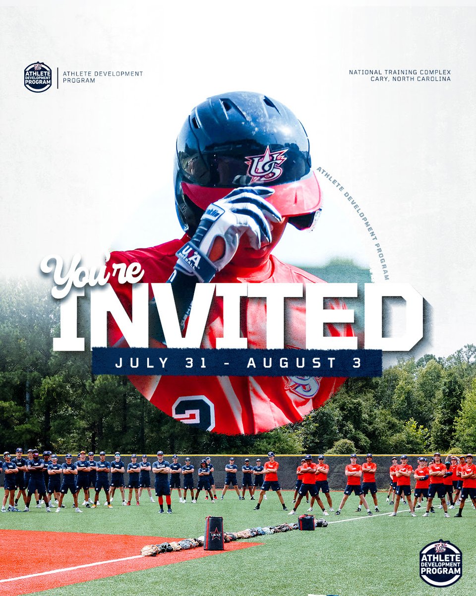 Padres Scout Team (@padresscout123) on Twitter photo ⚾️🇺🇸❗️Congrats to Devin Urena, Gabe Toro, Noah Burt and Carson Schoener on being invited to the <a href="/USABaseball/">USA Baseball</a> 13u-14 ADP.
USA Baseball 13u-14u ADP recognizes the top 13u-14u players in America to come train for a week. This is the bridge program to the 15u National Team. ⚾️🇺🇸❗️Congrats to Devin Urena, Gabe Toro, Noah Burt and Carson Schoener on being invited to the <a href="/USABaseball/">USA Baseball</a> 13u-14 ADP.
USA Baseball 13u-14u ADP recognizes the top 13u-14u players in America to come train for a week. This is the bridge program to the 15u National Team.
