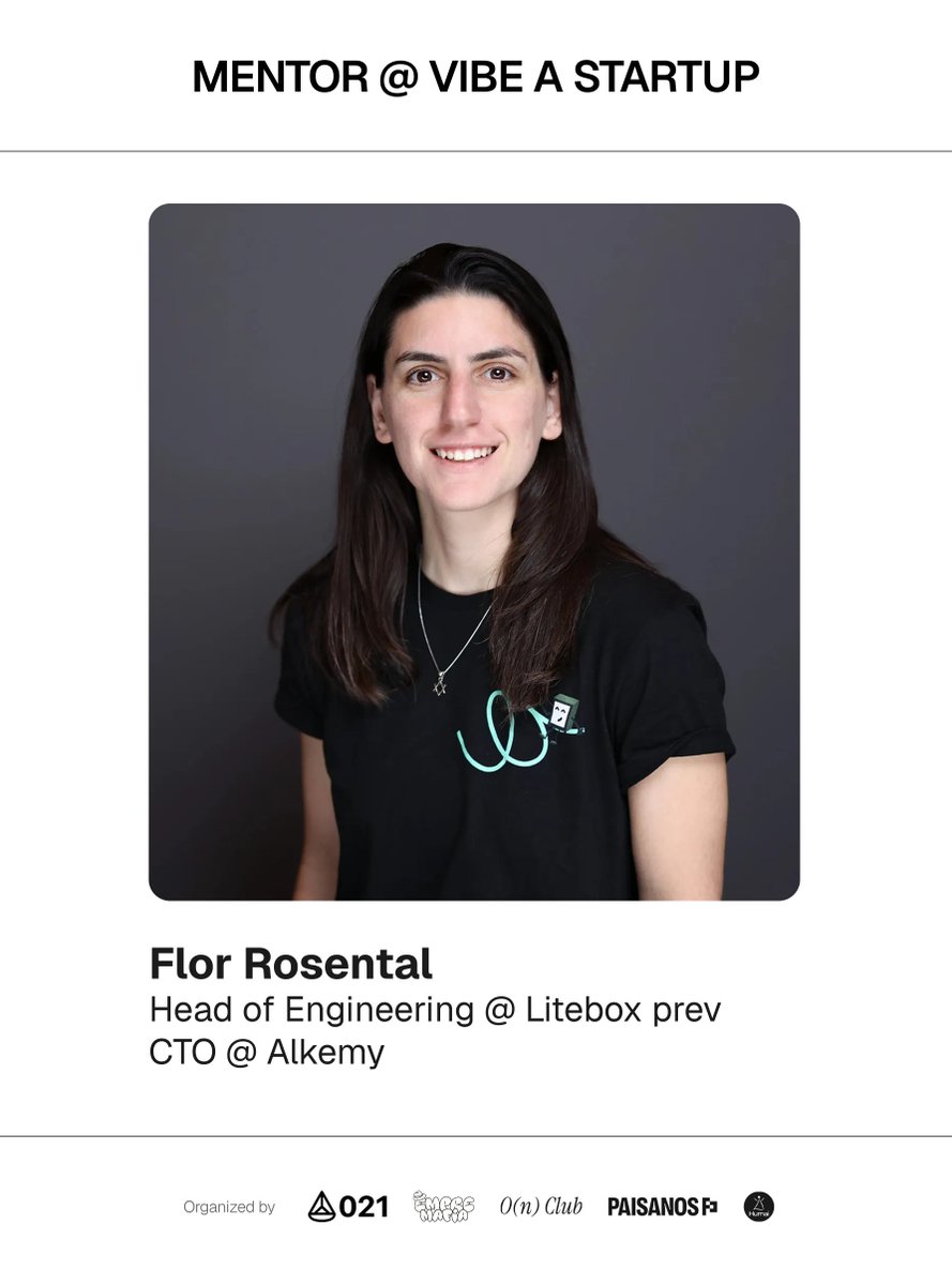 vibeastartup's tweet image. MENTOR @Flor_Rosen
Facing a real technical challenge? She’s been Head of Tech not once, but twice. The one you call when you need things to not just work but wow.