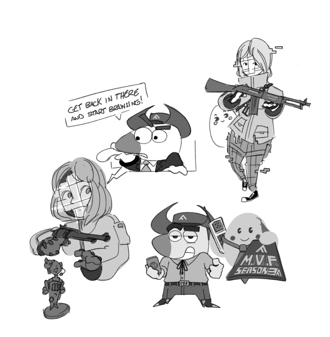 Neat_Mist's tweet image. Throwback piece drawn parte 2 when i was new to THE FINALS playing @jifferey 's community matches and he wanted to host a mini tournament (which didn't happend ha!)
