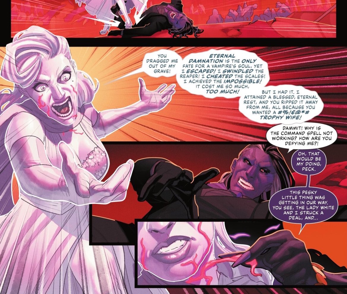 THEMYSCIRALORE's tweet image. I enjoyed Lady White as a Zatanna villain a lot. She’s like a mirror to Zatanna’s showman persona who’s trying to escape Brother Night’s shadow in a similar way to Zatanna trying to escape the “sins” of her family’s past. My only gripe is that this story needs to continue!