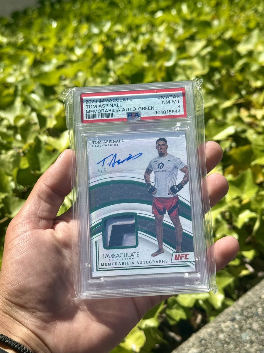 #AGStacks 42

1 more since he just had a fight announced

Tom Aspinall Immac Mem Auto /5 PSA 8 $450