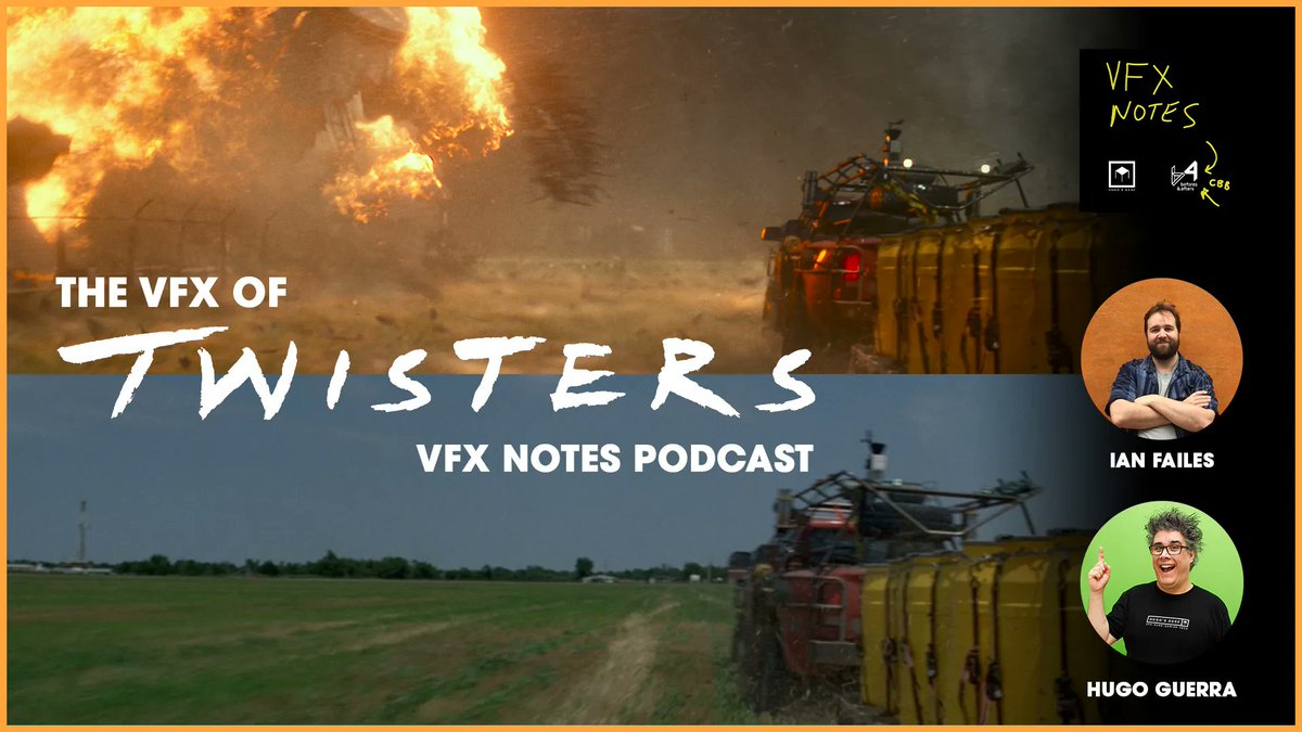beforesmag's tweet image. It’s the VFX Notes ep on ‘Twisters’! -->
@HugoCGuerra and @beforesmag discuss the film as part of our special VFX Oscar Bake-off series.
beforesandafters.com/2025/07/23/its…
