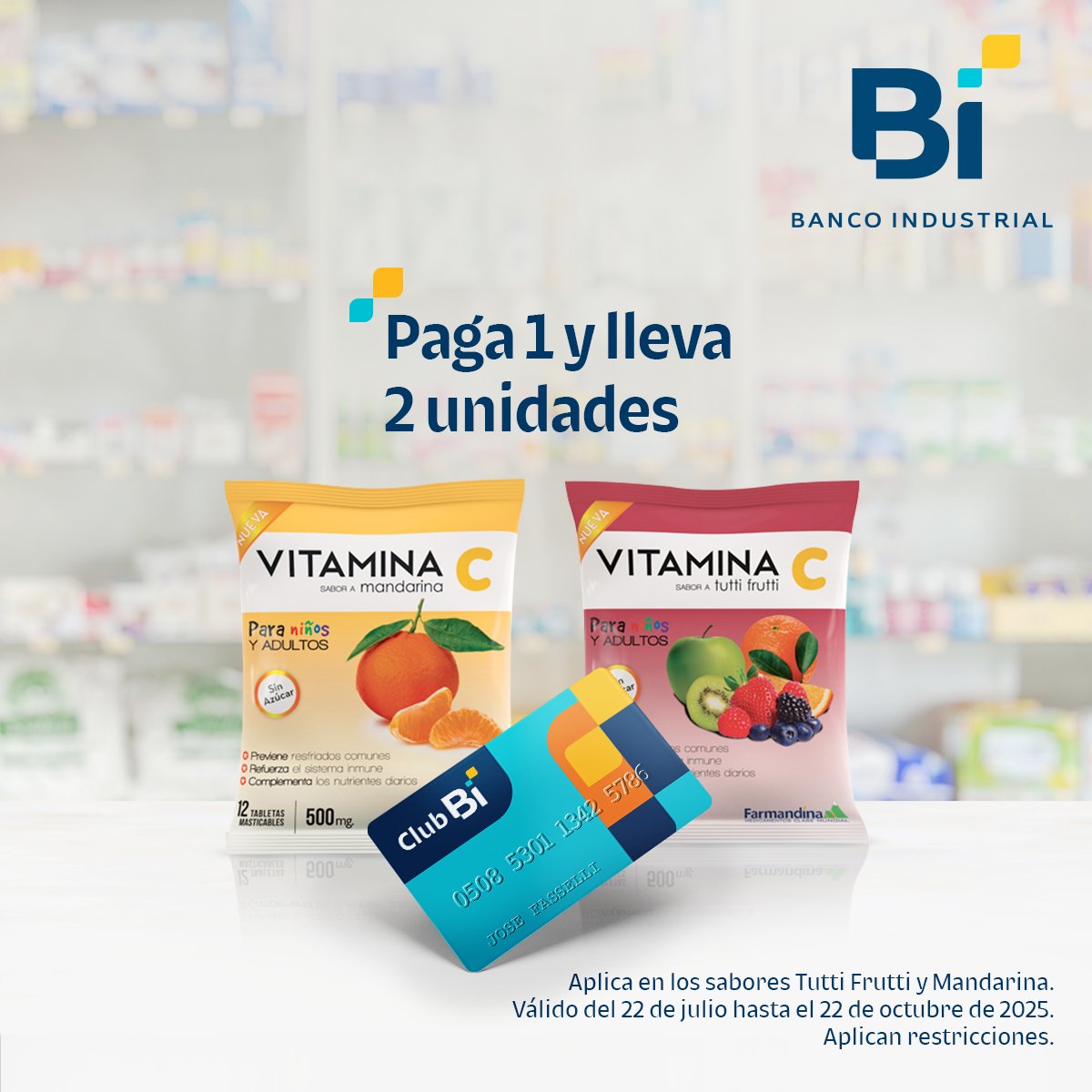 Club_Bi's tweet image. ¡Cuidarte nunca fue tan fácil con #ClubBi y #FarmaciaBatres! 🩺

✨ Ahorra Q2.00 en Levusol por unidad
🧡 Paga 1 y llévate 2 Vitaminas C Farmadina

¡Tu salud, al doble! 💊
¿No tienes tu Tarjeta #ClubBi? Solicítala aquí 👉 bi.gt/4iwWb1O