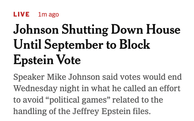 I'm not suggesting this proves Trump is a pedophile, but if you were Johnson and you knew Trump was a pedophile, this is what you would do.