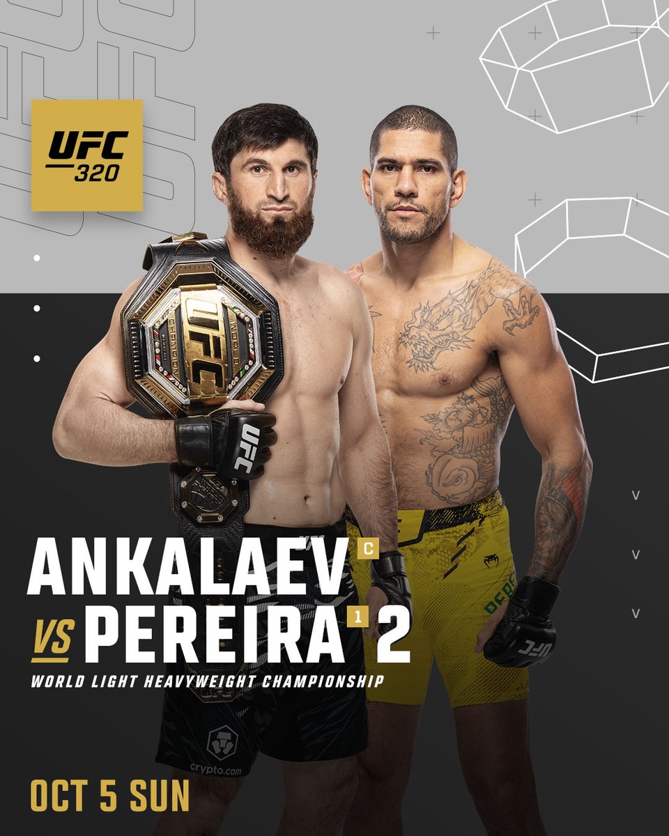 UFC_AUSNZ's tweet image. Some badass bouts just dropped for #UFC320!
Magomed Ankalaev vs Alex Pereira 2 🏆
Merab Dvalishvili vs Cory Sandhagen 🏆
Jiri Prochazka vs Khalil Rountree