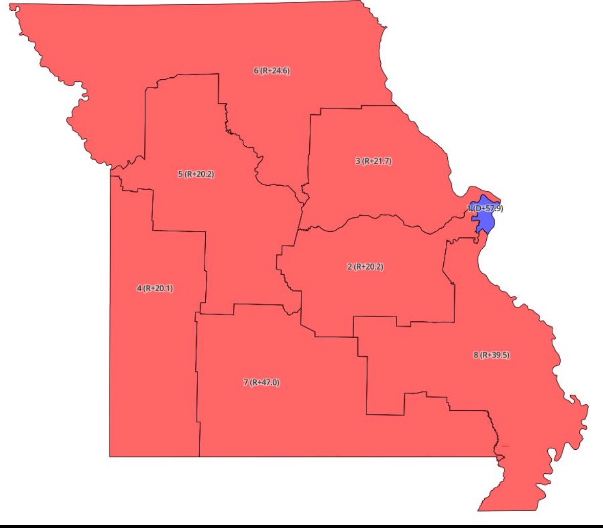 Grassroots20244's tweet image. 🔥🔥🔥🔥🔥🔥🔥🔥BREAKING: MISSOURI MID DECADE REDISTRICTING MAP 7-1 IF APPLIED IM HEARING PRESIDENT TRUMP PUSHING IT REMEMBER WE HAVE STATES WE CAN STILL MAX OUT
