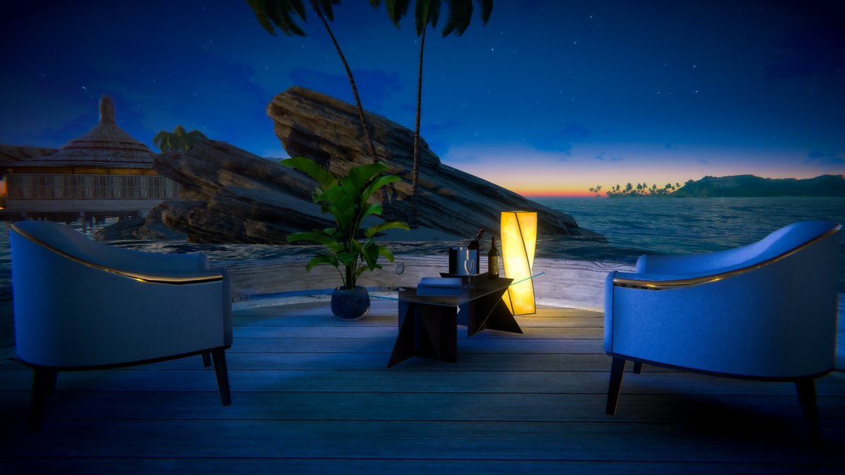 jellekayen's tweet image. モルディブ・コテージのナイトバージョン!
The night version of the Maldives Cottage!
World: Maldives Cottage - Night
Author: guntamix @guntamix
vrchat.com/home/world/wrl…
#VRChat #VRChatPhotography #VRChat_world紹介