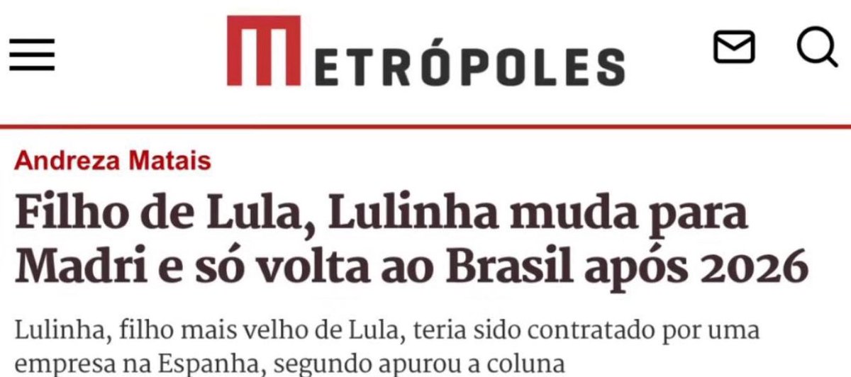 pedroponciobr's tweet image. Nem o Lulinha suporta mais o governo do pai. Parece que ele só volta para o Brasil quando Bolsonaro voltar a presidência👍🏼