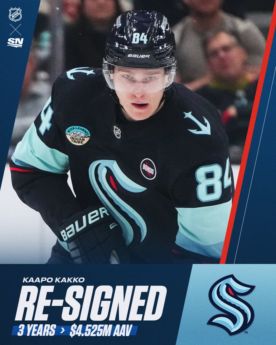 Sportsnet's tweet image. Kaapo Kakko and the Kraken avoid arbitration and agree on a three-year deal, per @FriedgeHNIC 🦑