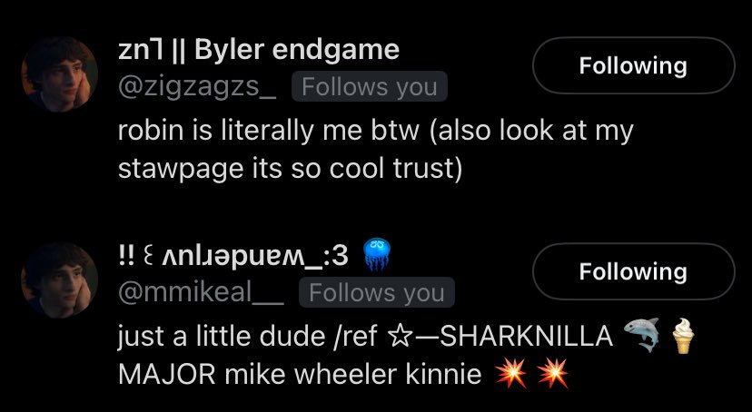 anatwtxx's tweet image. guys is this a stranger things pfp cult or am i crazy