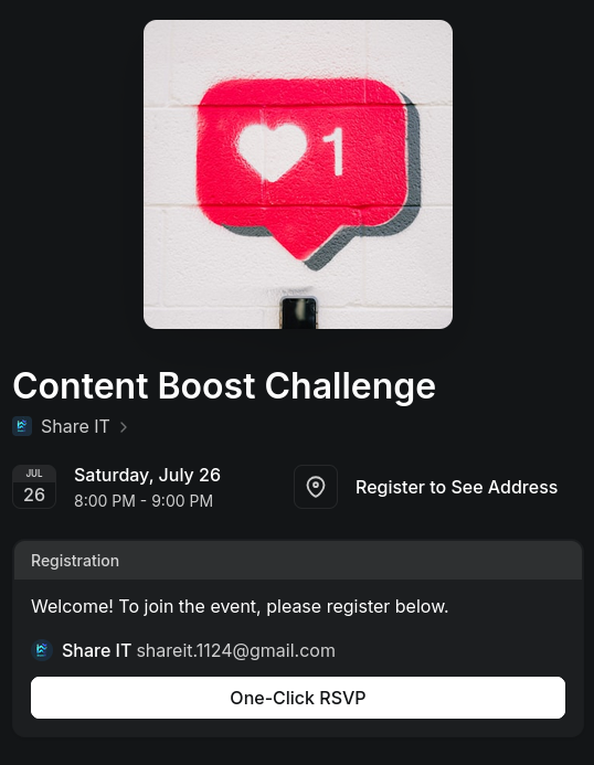 shareit_lat's tweet image. ¿Querés arrancar tu marca personal pero te da cosa exponerte? 🫣

En #ShareIT armamos el Content Boost Challenge: un espacio seguro para dar ese primer paso ✨

Ideas, feedback, comunidad y oportunidades reales 💥

Sumate -&amp;gt; lu.ma/2b3v91as