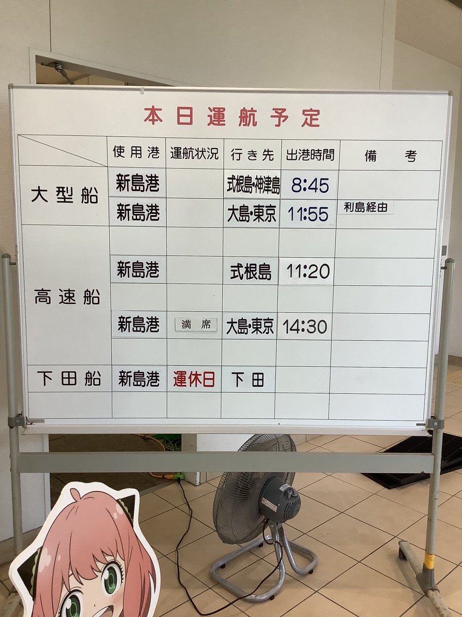 niijima_info's tweet image. 本日7/23(水)
【大型船】 通常運航
【高速船】 通常運航
【下田船】 運休日
《気温》26℃ 《海水温》27℃
おはようございます!
本日もご来島お待ちしております☀️