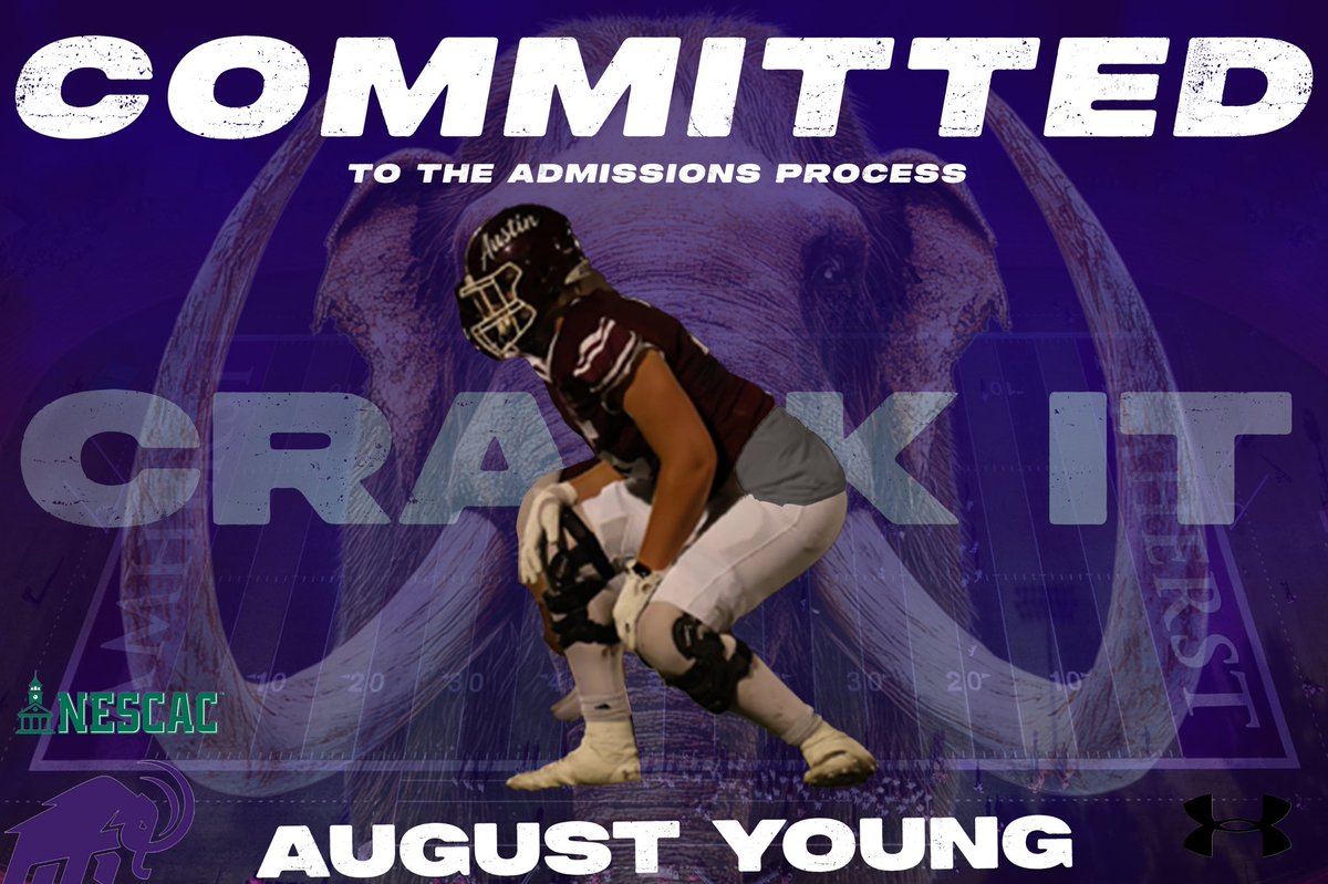 August Young (@augustyoung72) on Twitter photo I am beyond honored to announce my commitment to the admissions process at Amherst College. I would like to thank my family and every coach I have had to this point I wouldn’t be here without the help they have given me along my journey.
<a href="/JasonKCecil/">Jason Cecil</a>
<a href="/coachwfrazier/">Coach Wayne Frazier, RAA</a>
<a href="/valley74/">Colin Valley</a> I am beyond honored to announce my commitment to the admissions process at Amherst College. I would like to thank my family and every coach I have had to this point I wouldn’t be here without the help they have given me along my journey.
<a href="/JasonKCecil/">Jason Cecil</a>
<a href="/coachwfrazier/">Coach Wayne Frazier, RAA</a>
<a href="/valley74/">Colin Valley</a>