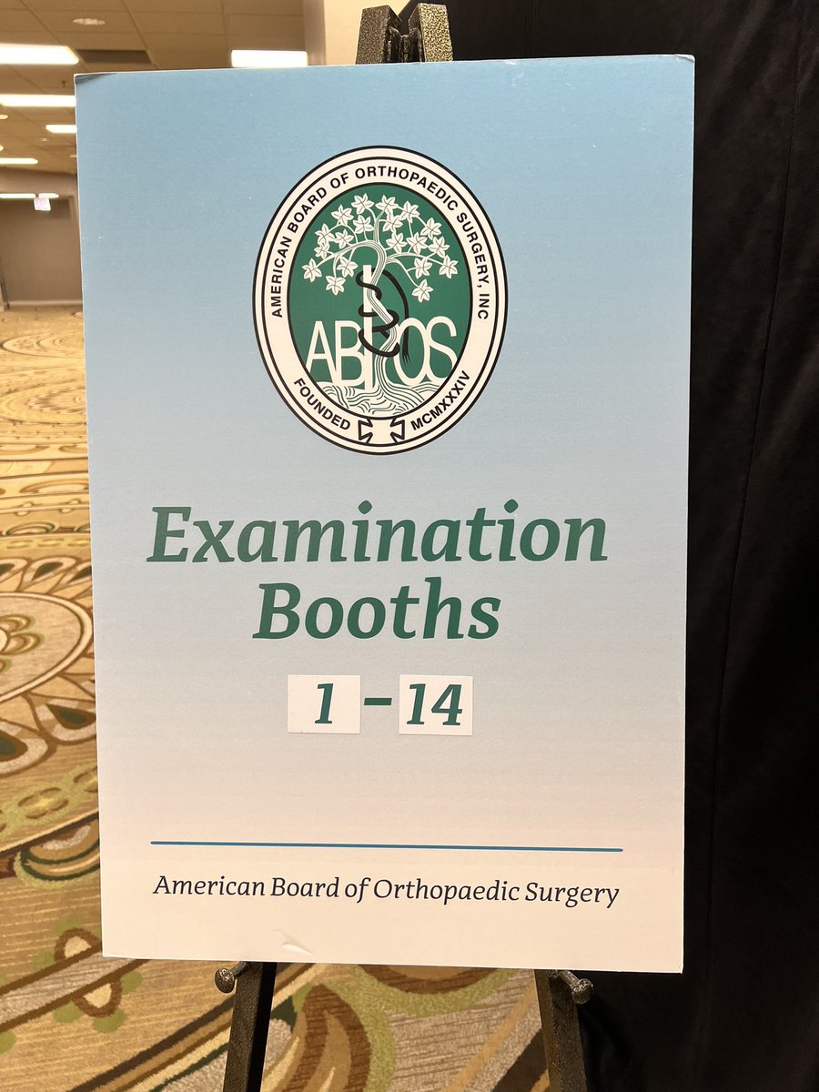Honored to be a volunteer for the American Board of Orthopedic Surgery Oral examinations. Important part in maintaining physician self regulation and protecting the public.