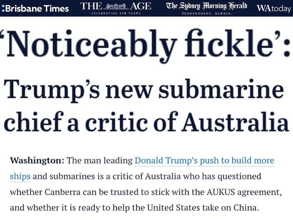AJGardineresq's tweet image. Australia's "noticeably fickle"? You mean like the 🇺🇸 global superpower 🇺🇸 that won't commit on its Article 5 obligations to allies? &lt; bit.ly/40z3DSN &gt;
Clearly America's better off out of AUKUS. One guaranteed outcome: Australia won't mind in the slightest.