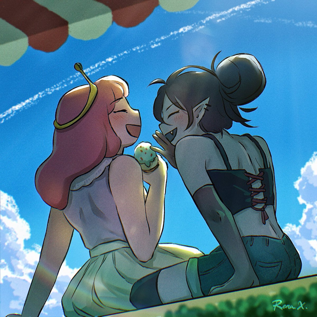 Rena_Xu_artist's tweet image. Summer heat is coming — don’t forget to get some ice cream! 🍨#bubbline
