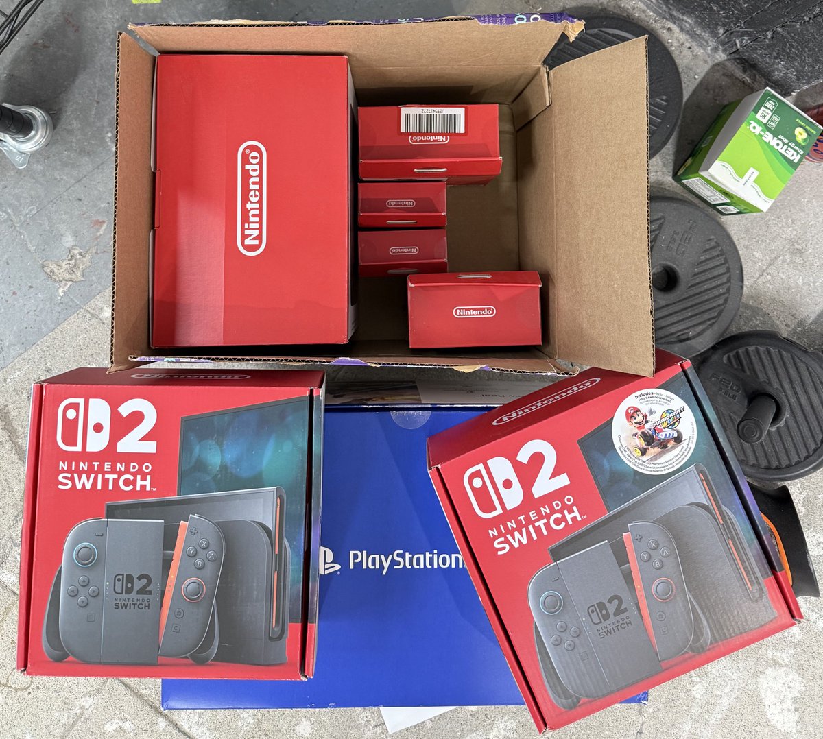 NimaZeighami's tweet image. Can someone explain to me why my CEO has all these brand new Nintendo Switch 2 and PlayStation VR2 systems in our warehouse? Is he funding our company by flipping game systems?