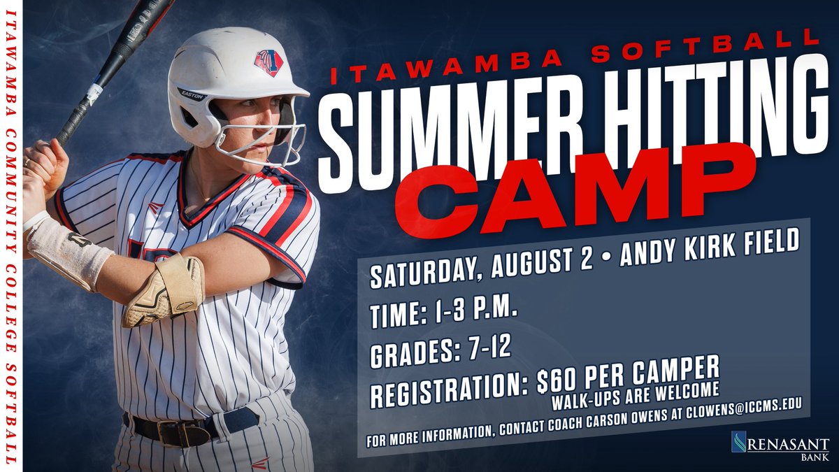 🚨 CAMP CAMP CAMP! 🚨

Sign up TODAY for our Hitting or Pitching Camp! Small camper to staff ratio for quality instruction &amp; quality time in front of our Staff!

Come see how the Tribe does it! 😎

⛓️‍💥 - commerce.cashnet.com/ICCMSCAMPS?ite…

#RollTribe | #WinnersOnly