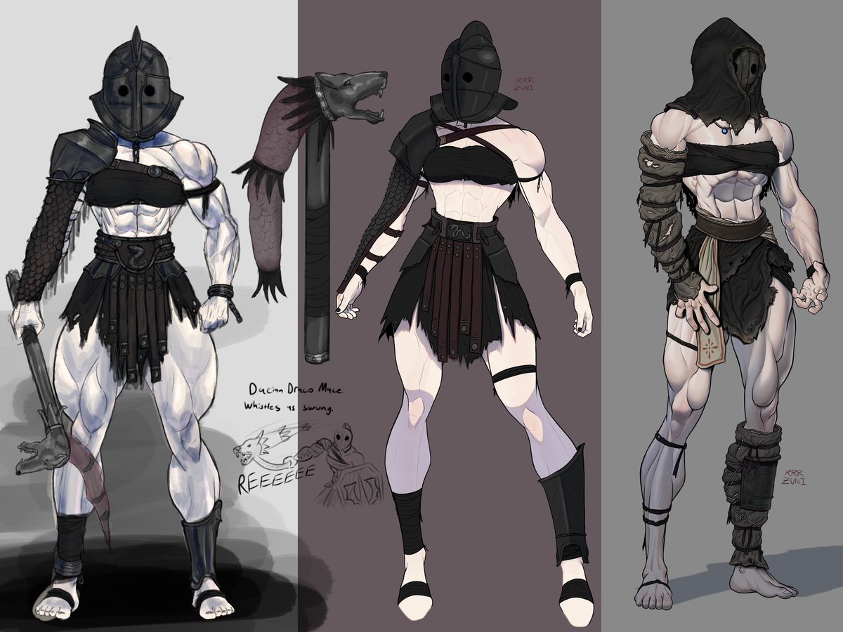 RRRZuni's tweet image. A little evolution of Zaleska’s gladiator armor (2023->2024->2025)