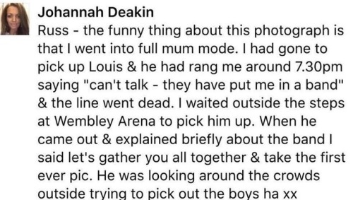 outsidefrey's tweet image. One Direction's first ever photo taken by louis' mum Johannah 🥺🤍
"the funny thing about this photograph is that i went into full mum mode. l had gone to pick up Louis & he had rang me around 7.30pm saying "can't talk - they have put me in a band"
#15Yearsof1D