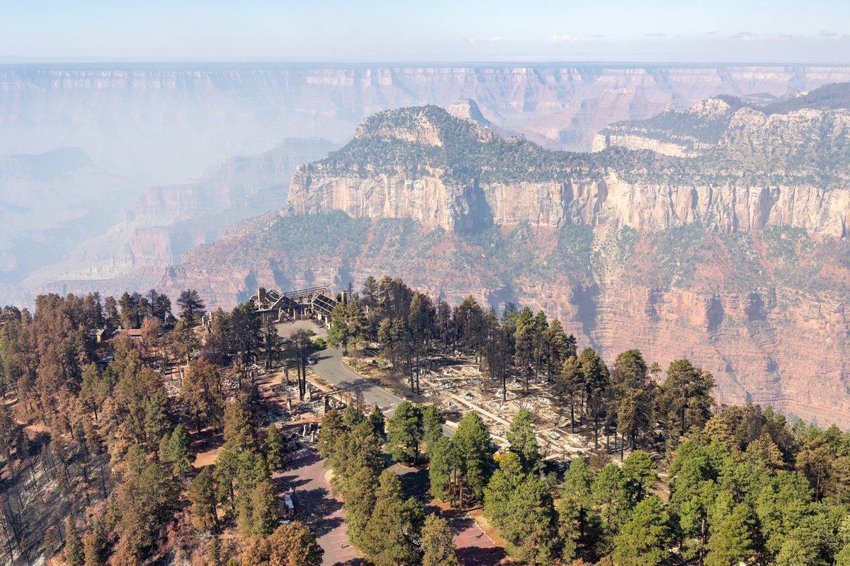 foxweather's tweet image. 😢HISTORY DESTROYED: New photos show the destruction left after the Dragon Bravo wildfire tore through the North Rim of Grand Canyon National Park. foxweather.com/earth-space/gr…