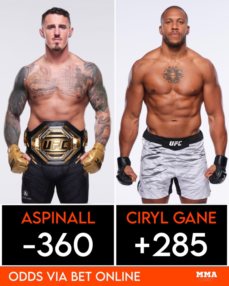 mma_orbit's tweet image. Heavyweight champion Tom Aspinall is a massive favorite going into his first official title defense against Ciryl Gane at #UFC321 馃彺鬆仹鬆仮鬆仴鬆伄鬆仹鬆伩馃弳