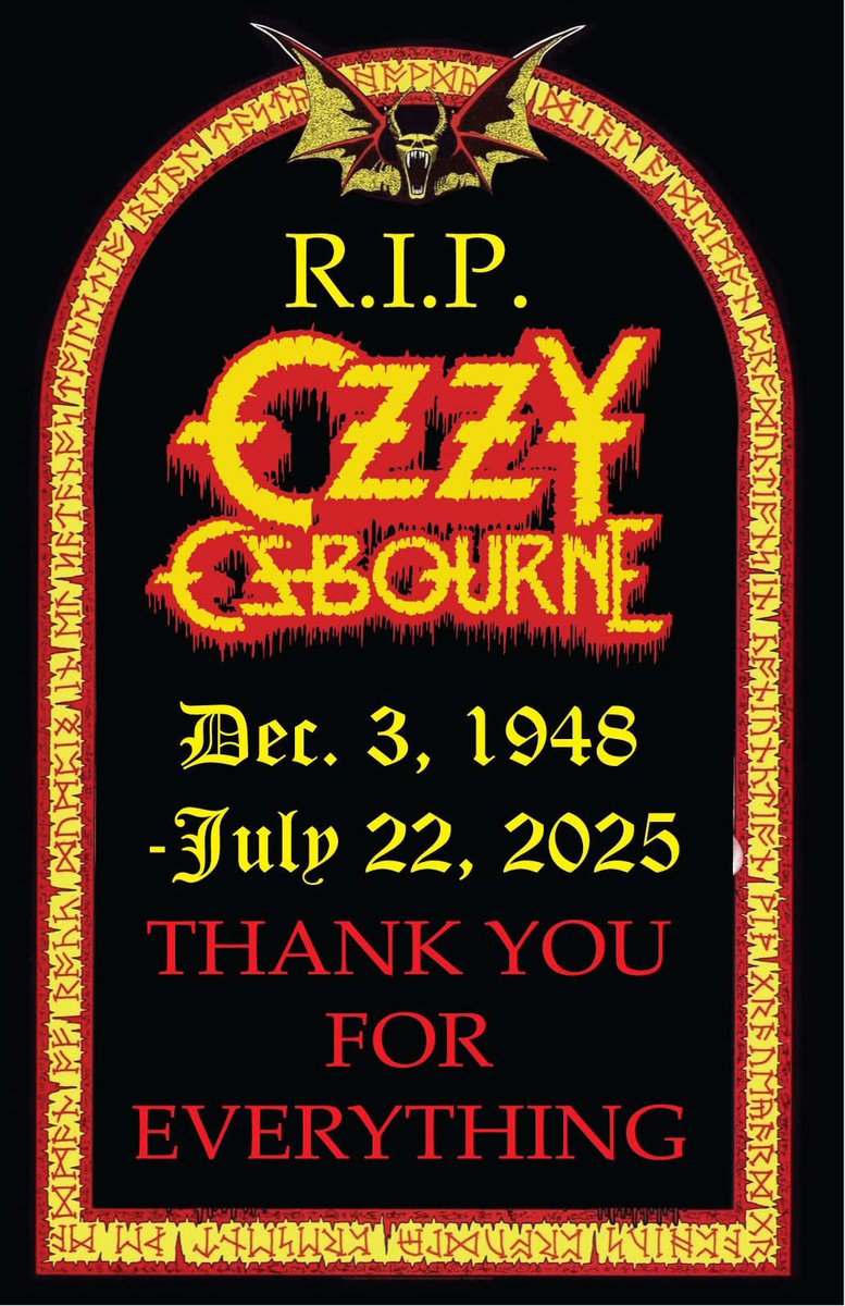 Losing Ozzy Osbourne feels like losing a part of myself. Thank you for everything, I love you Ozzy.
#OzzyOsbourne #RIPOzzy #Legend #MetalIcon #ThankYouOzzy <a href="/OzzyOsbourne/">Ozzy Osbourne</a>