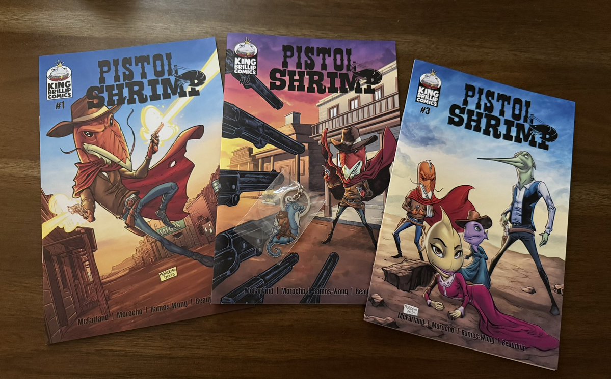 Charlie_Kilo93's tweet image. WHO LOVES FR E E COMICS!? 💥🗯️🦹🏻♂️
🔄RETWEET this post for a chance to win
ALL 3 ISSUES OF PISTOL SHRIMP!
+Pistol Shrimp Keychain🔫🦐
I’ll choose a winner this Friday! 🗓️