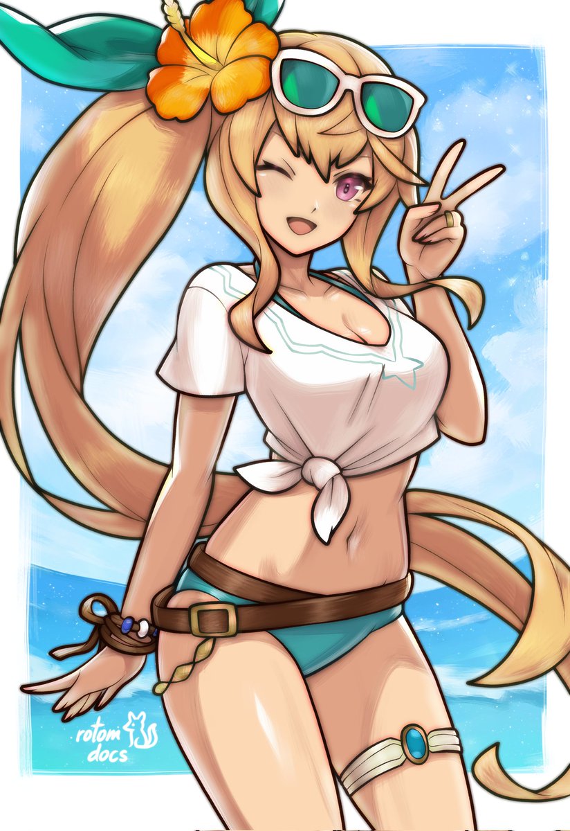 RotomDocs's tweet image. kofi swimsuit request of Elisanne