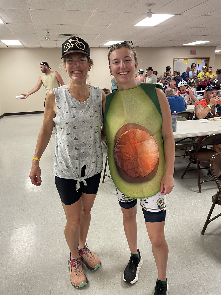 HorsleyScott's tweet image. Viva Kreis (right) and her mom Mary, of Tempe, AZ, are riding a tandem. We suggested that Mary needs to complement Viva’s avocado costume by dressing as chips or salsa.