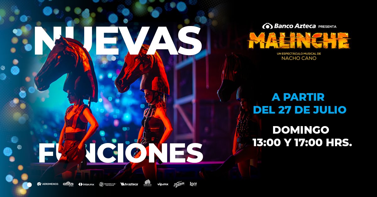 gruposalinas's tweet image. ¡Nuestra historia sigue en escena 🎭✨!
A partir del 27 de julio, @MalincheMusical suma nuevas funciones los domingos a la 1:00 p.m. y 5:00 p.m 🤩.
No te pierdas la obra que celebra nuestras raíces y el poder del arte para conectar culturas 🙌🏻🎶.
Consigue tus accesos aquí 👉…