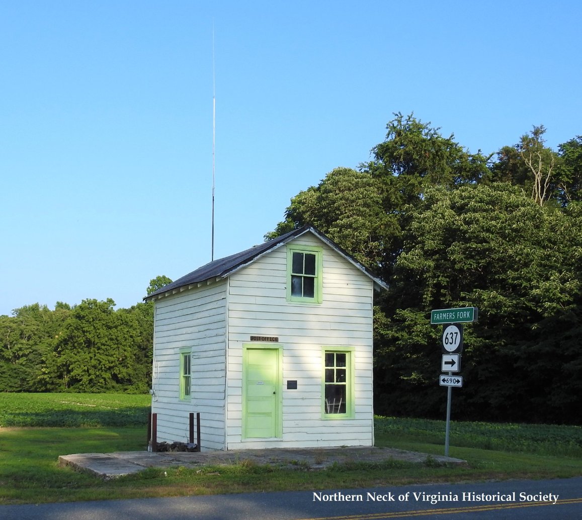 NNVHS's tweet photo. Farmers Fork Post Office, Richmond County, Virginia,
Est. 1831

Postmasters
W. Crawford Williams 1831, Robert Hall 1833, Thomas M. Omohundro 1871, Thomas E. Omohundro 1896, William Omohundro 1906, Mary Omohundro 1938,
Gaynelle O. Sisson 1938, Maggie Beck 1940, Lucy B. Settle 1949 https://t.co/Ob9dyUY2Zv