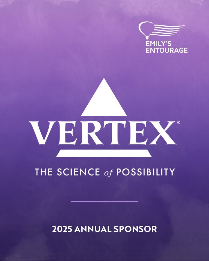 For the final 10% of people with #CF who can’t benefit from current therapies, time matters.

Huge thanks to <a href="/VertexPharma/">Vertex Pharmaceuticals</a>, a 2025 Tier 1 Annual Sponsor of Emily's Entourage, for going all in to help speed breakthroughs for the final 10%.💜 

Learn more: vrtx.com