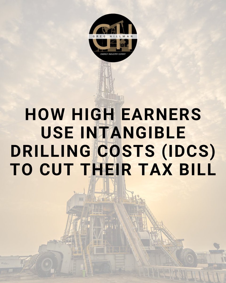 GregHillman's tweet photo. Explore our latest blog entry! Discover how top earners utilize intangible drilling costs (IDCs) to reduce their tax expenses. https://t.co/sEJbqB45j0 https://t.co/NTeda2CEeD