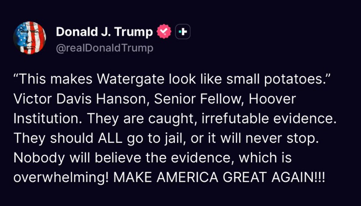 DrewHLive's tweet image. President Trump is now calling for ALL involved in the Russia Gate Hoax op to go to jail
Will Pam Bondi deliver?
LMAO