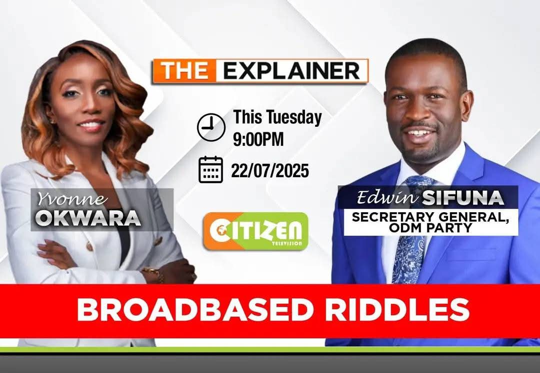 Brilliant interview. Yet bittersweet. It's clear under the circumstances Senator Sifuna's tenure as ODM sec-gen is untenable.