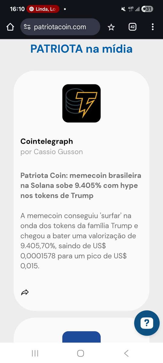Patriota coin comunidade tweet media