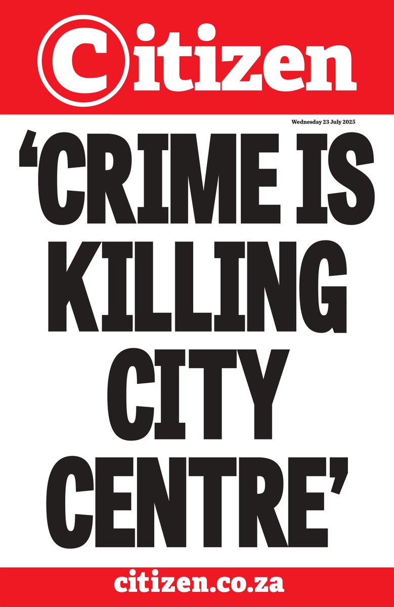 TheCitizen_News's tweet image. 📰 In The Citizen newspaper 🗞️ tomorrow: 'Crime is killing city centre'
Get a copy to find out more.