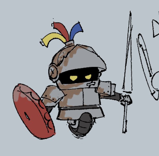 JUSTICEBEETLE's tweet image. As you continue to help people in Misc. A Tiny Tale, some characters will send you letters of appreciation… or otherwise.
The first of those is this robot here, who is the only letter character with a full design. Enjoy some concept art from me