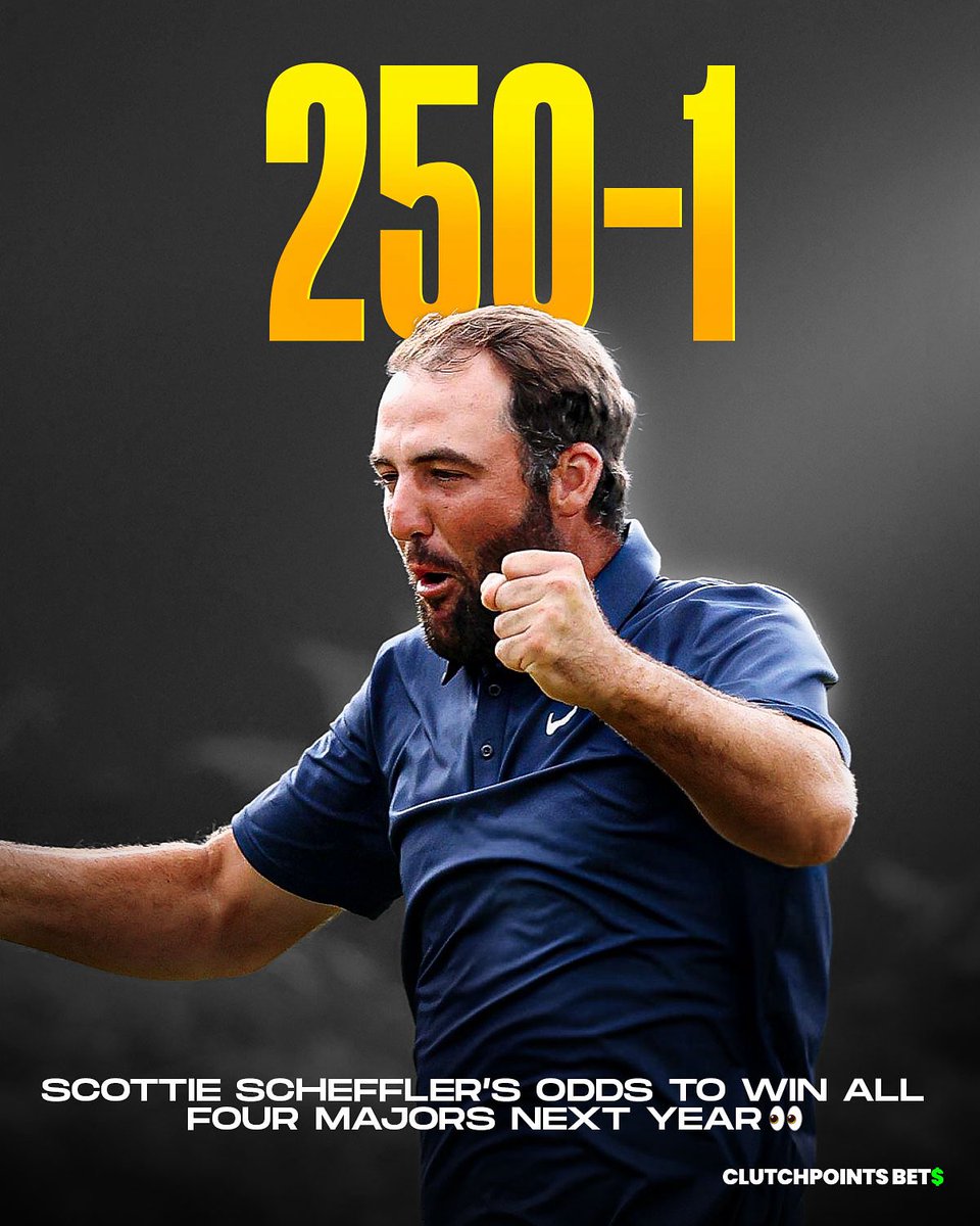 CPBetting's tweet image. We know that Scottie Scheffler has been the epitome of dominant in the golf world.
Now, @BetMGM has Scheffler has 250-1 to win ALL FOUR majors in 2026 👀
