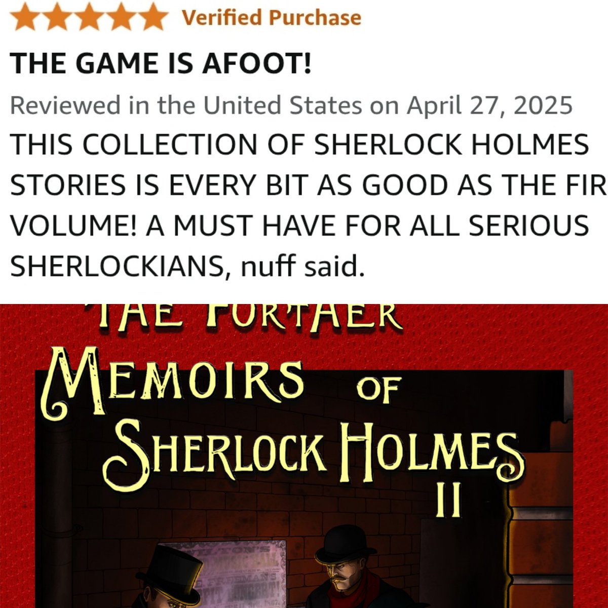 Go on, get yourself copies. Allow yourself to go back to the fog. 

caidencoopermyles.substack.com/p/buy-books

#sherlock #Doyle #fiction #pastiche <a href="/mxpublishing/">MX Publishing</a>  #holmes #Caidencoopermyles #bookstagram #booknerd #booklovers #booktok #bookworms #bookreader #booknerds
