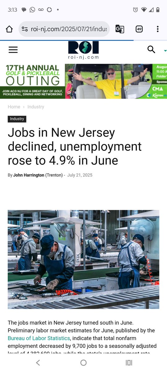 wakeupnj's tweet image. Jobs in New Jersey declined, unemployment rose to 4.9% in June
Then what the hell are those Democrats talking about when they say things are going well here? Sounds like they're misleading the public
roi-nj.com/2025/07/21/ind…
