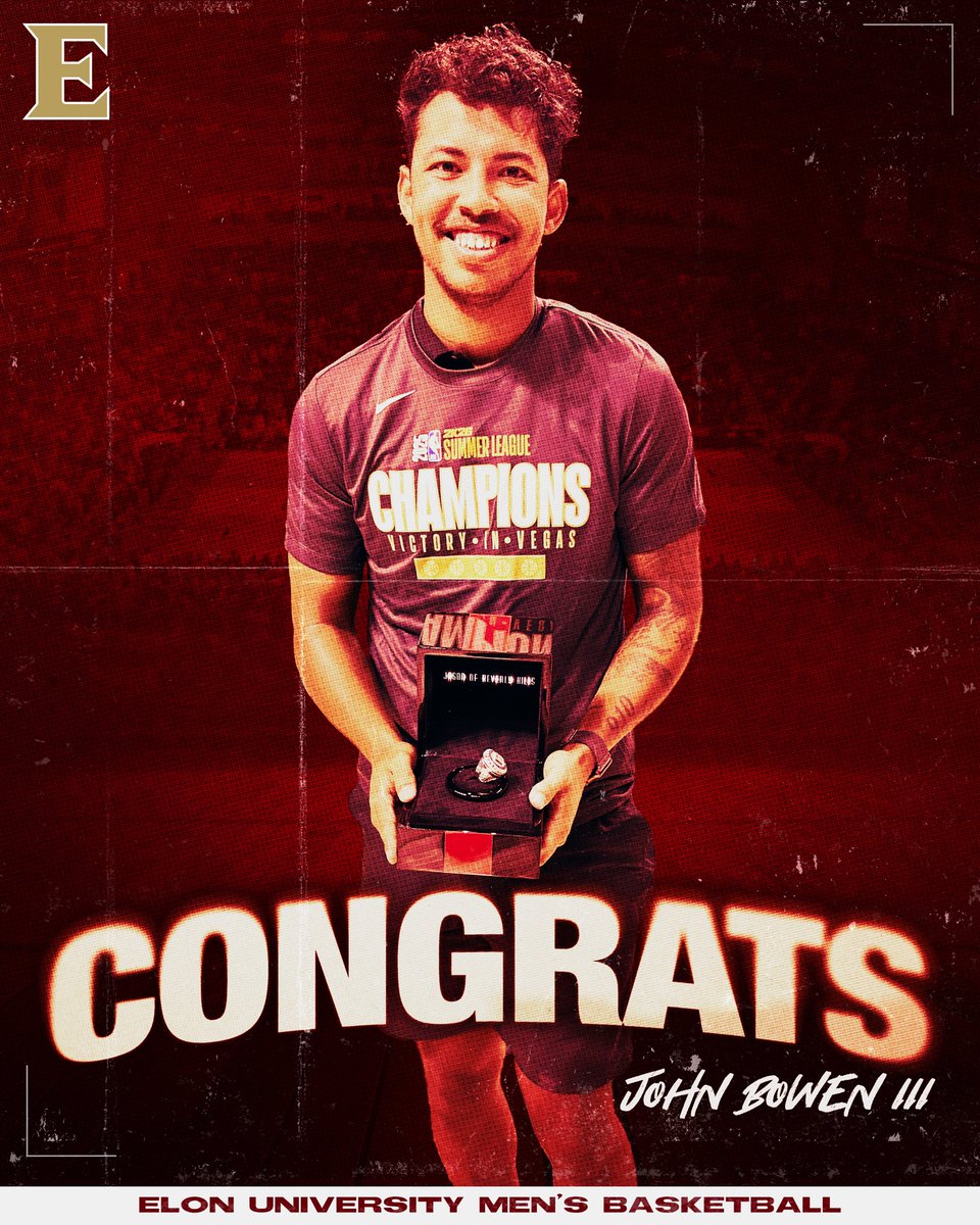 ElonMBasketball's tweet image. Congrats to alum John Bowen III on winning the NBA Summer League Championship as a member of the @hornets staff!
#phoenixrising #SALT