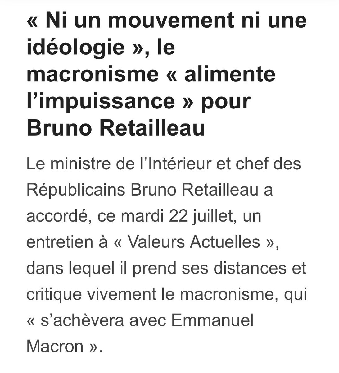 Le macronisme est un projet politique dans lequel se sont reconnus et se reconnaissent encore de nombreux Français.

Le manque de respect n’est pas la meilleure manière de bâtir un projet rassembleur pour le pays.