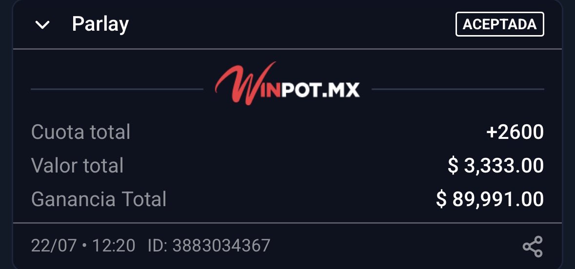 💣 PARLAY HOME RUN +2600 💣 

888 ❤️ RT 🔁 y lo público.

Tienen 1 hora 🔥 easy money 

(Recuerda entrar a mi telegram, allí publicaré el parlay)