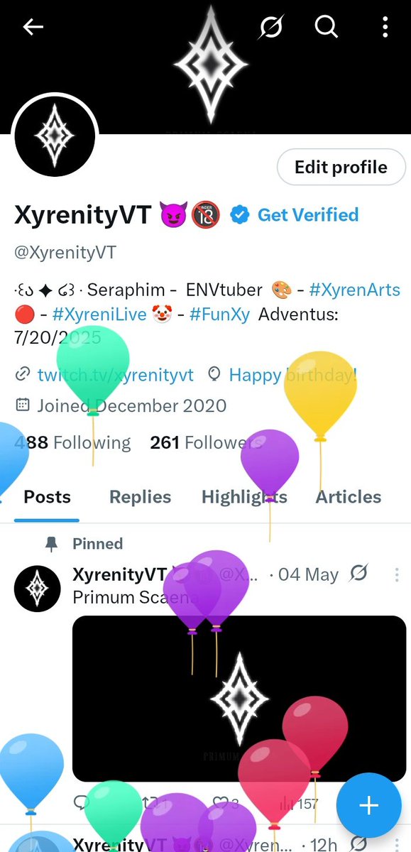 XyrenityVT's tweet image. Ay wuaow the birthday balloons still work ah
Posting this before I forget
Goodnighty and good morning to me~