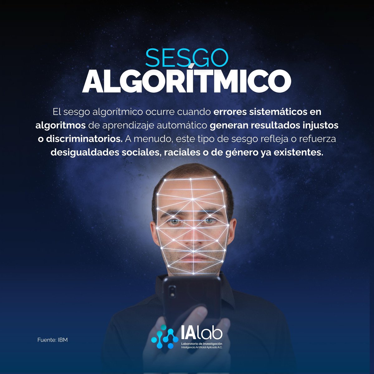 ¿Sabías que un #Algoritmo también puede tener prejuicios?
No por malicia, sino por los datos con los que se entrena.

⚠️ El #SesgoAlgorítmico puede reforzar desigualdades sociales y de género.

🔍 Conoce cómo ocurre y por qué importa.
#IALab  #InteligenciaArtificial
